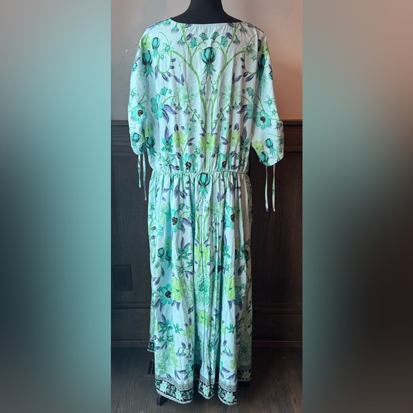 BloomChic Mint Floral drawstring waist Maxi Dress NWT 26 - Picture 4 of 8